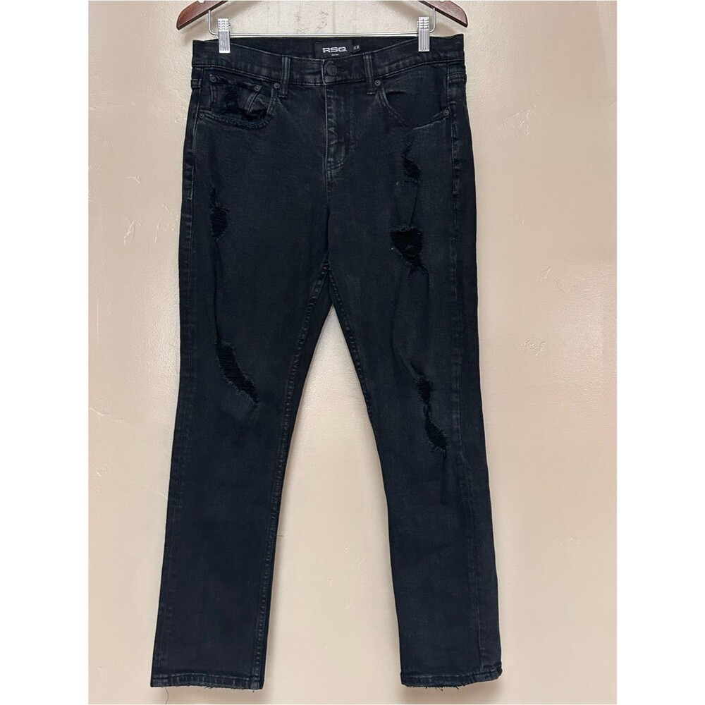 RSQ Men's Black Distressed ripped style Black Jeans Size 30